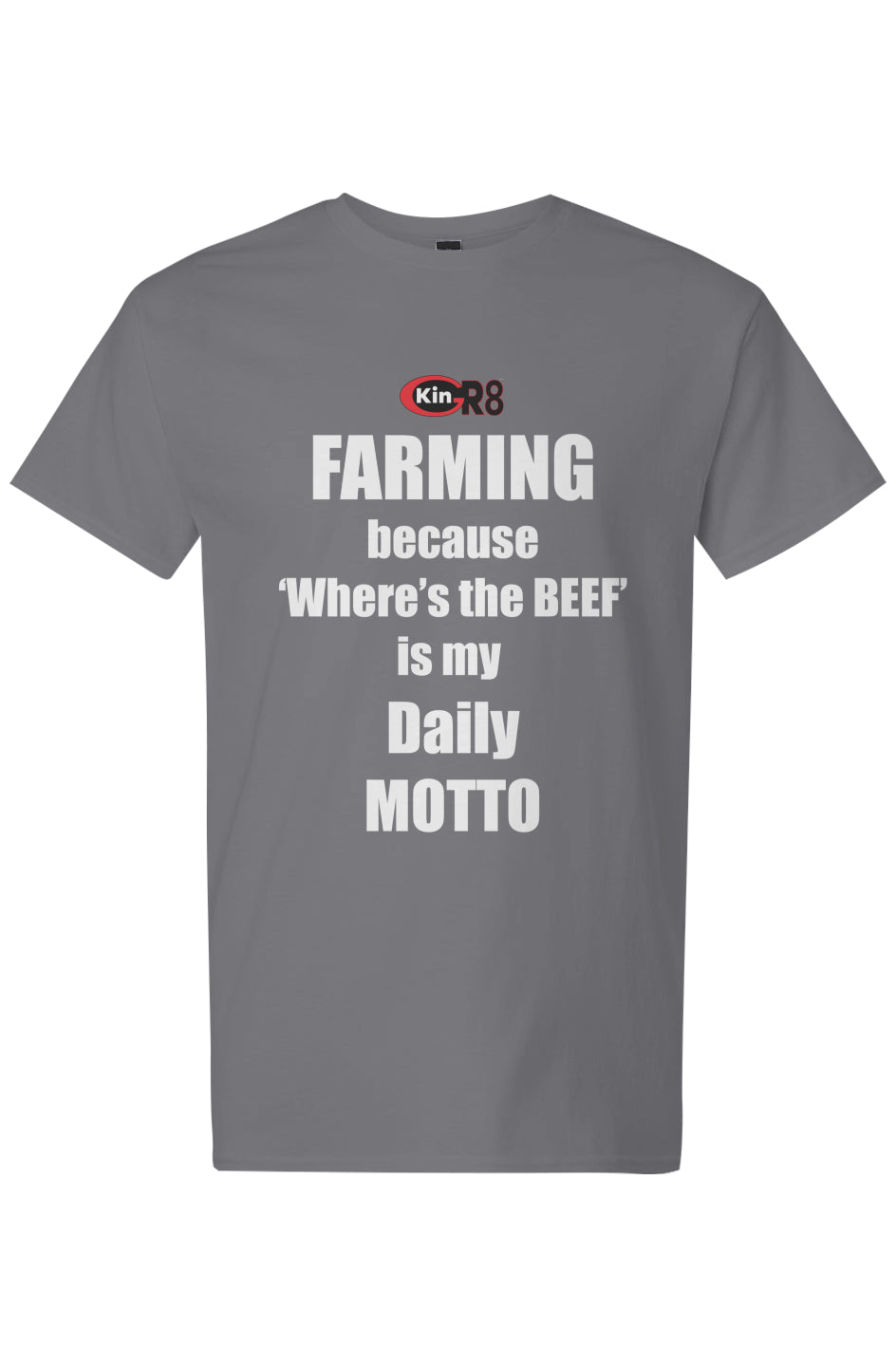 Light Cotton T-Shirt - "FARMING because..." | KinGr8