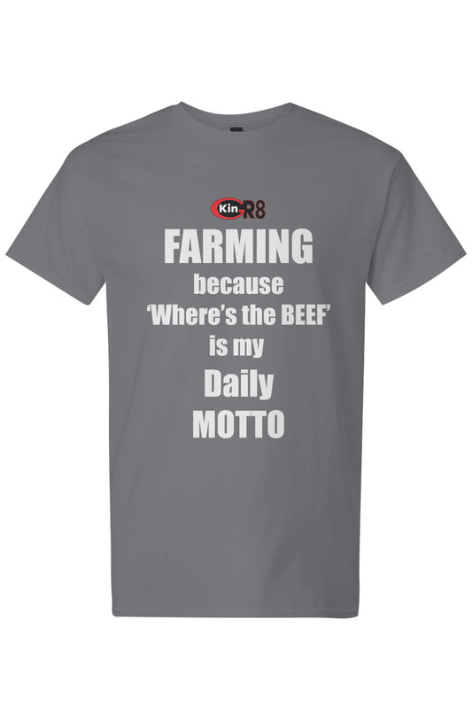 Light Cotton T-Shirt - "FARMING because..." | KinGr8